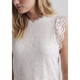 PIECES PCOLLINE SL LACE TOP NOOS BC T-shirt voor dames, Cloud Dancer, L