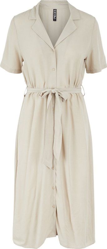 Pieces - Pcolivia SS - Midi-jurk - White Pepper