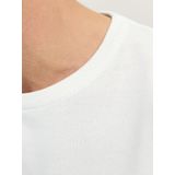 JACK & JONES Basic knit crew neck slim fit - heren pullover katoen met O-hals - offwhite