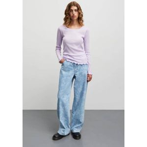 MADS NØRGAARD - COPENHAGEN regular waist wide leg jeans light blue denim
