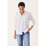 Part Two Part Two Damesshirt met knoopsluiting, regular fit, lange mouwen, kraagshirt voor dames, Hoogglans wit
