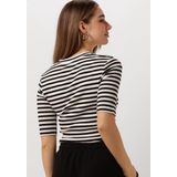 InWear - Gestreept V-hals T-shirt - Zwart/Wit - Dames