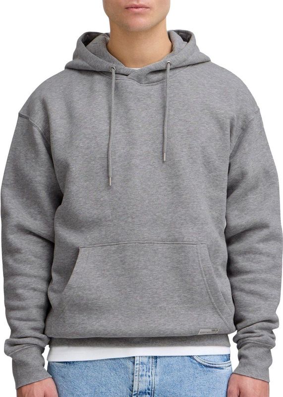 Solid Gemêleerde Hoodie Grijs Melange