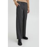 ICHI - Pantalon 'KATE' - Donkergrijs - Chino Broeken - High Waist - Wide Leg