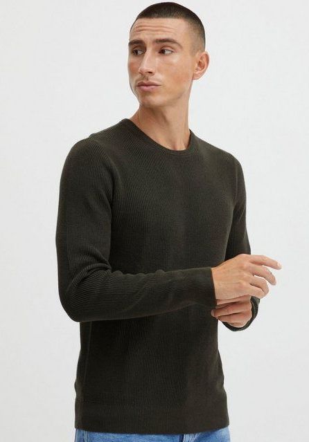 Gebreide Trui - Bruin - Normale Pasvorm - Ronde Hals - Lange Mouwen