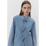 Sofie Schnoor - Marlos - Damesjas - Gestreept Blauw - Oversized Pasvorm