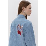 Sofie Schnoor - Marlos - Damesjas - Gestreept Blauw - Oversized Pasvorm