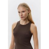 Sofie Schnoor - Snos 215 - Geribbelde Top - Bruin Fudge