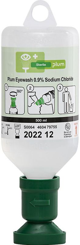 Kaiserkraft - Oogspoelfles - 0,9% NaCl - 3 x 500 ml flessen - Met Oogschaal