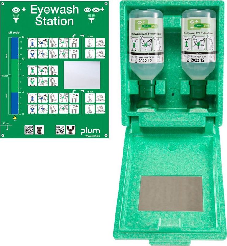 Plum - Oogspoelstation Wandbox - 2 x 500ml - Stofdichte Wandbox