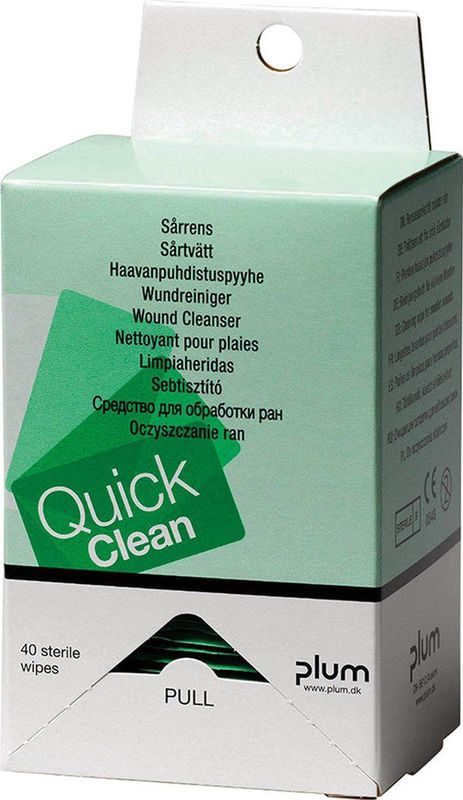 Plum - QuickClean - Wondreinigingdoekjes - Steriel - Navulverpakking 40 Stuks