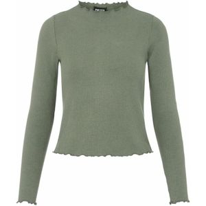 Longsleeve - Deep Lichen Green - Regular Fit - Hoge Kraag - Lange Mouwen
