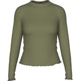 Longsleeve - Deep Lichen Green - Regular Fit - Hoge Kraag - Lange Mouwen