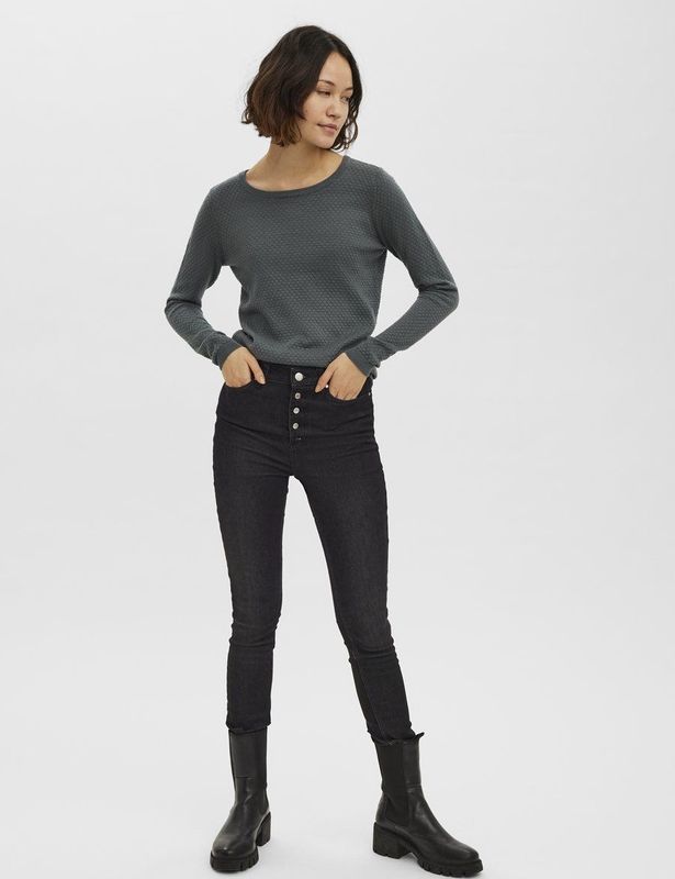 Gebreide Pullover - O-hals - Lange Mouwen - Geribde Manchetten - Regular Fit