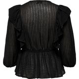 Blouse - V-hals - 3/4 Mouwen - Ruches - Viscose/Nylon