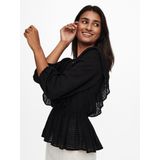 Blouse - V-hals - 3/4 Mouwen - Ruches - Viscose/Nylon