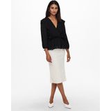 Blouse - V-hals - 3/4 Mouwen - Ruches - Viscose/Nylon