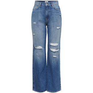Only - Onlmiloh Life Ex Hw Wide - Jeans - Blauw - Regular-Straight Fit