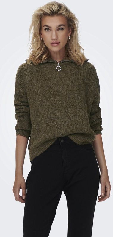 Only - Onlbaker Zip Pullover Knt Noos - Dames - Gebreide Truien