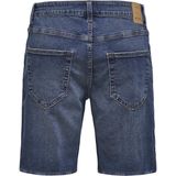 Shorts - Blauw - Katoen - Knielengte - Riemlussen