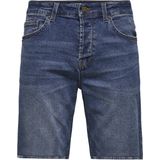 Shorts - Blauw - Katoen - Knielengte - Riemlussen