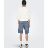 Denim Shorts - Blauw - Katoen - Mid Waist - Knielengte