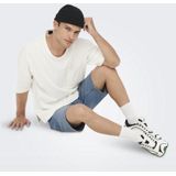 Denim Shorts - Blauw - Katoen - Mid Waist - Knielengte