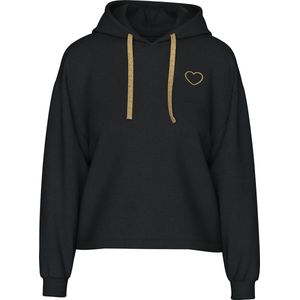 Pieces - PCCHILLI LS HEART HOODIE - Pullover - Black - Met Capuchon - Regular Fit