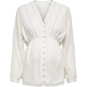 Only - Maternity Blouse - Wit - Klassieke Blouse - Met Borstvoedingsfunctie