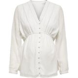 Only - Maternity Blouse - Wit - Klassieke Blouse - Met Borstvoedingsfunctie