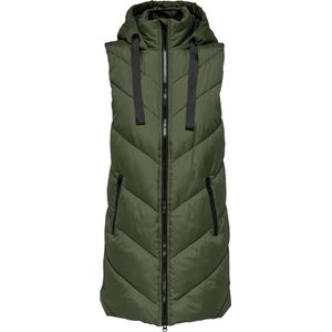 JDY - Puffer Gilet - Groen - Polyester - Capuchon met Koord