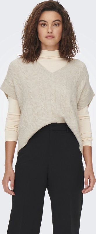 Only - ONLMELODY VEST KNT - Oatmeal Melange - Slip-over Vest