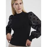 Gebreide Trui - Hoge Hals - Lange Mouwen - Zwart - Viscose/Nylon