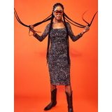 Noisy May - NMISA MESH DRESS - Jurk - Bruin - Polyester