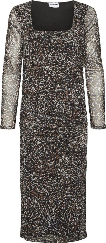 Noisy May - NMISA MESH DRESS - Jurk - Bruin - Polyester