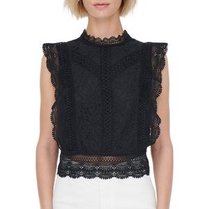 ONLY Spitzenshirt "ONLKARO S/L LACE TOP NOOS WVN"