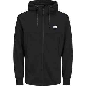 Hoodie - Geborstelde Stof - Zwart - 60% Polyester 40% Katoen