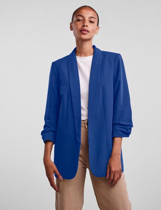 Pieces - Boss - Blazer - Blauw - 79% Polyester, 16% Viscose, 5% Elastaan