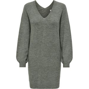 JDY - Jdyelanora 1 - Gebreide Jurk - Blauw - V-Hals - Lange Mouwen