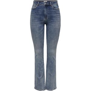 Flared Fit Jeans - Mid Wash - High Waist - Stretchmateriaal