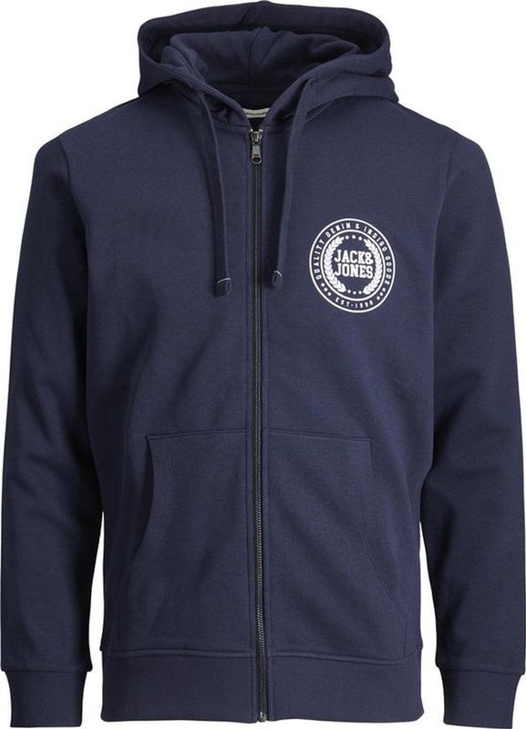 JACK&JONES - JJFLOCKER SWEAT ZIP HOOD - Donkerblauwe Hoodie - Heren Vest