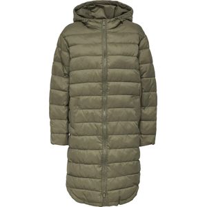 ONLY - ONLMELODY QUILTED COAT - Dames Jas - Shiny - Lang Gewatteerd - Vaste Capuchon