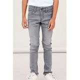 Jeans - Blauw - Denim - Slim-Fit - Mid-Waist - Verstelbare Taille