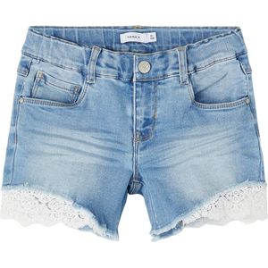Denim Korte Broek - Blauw - 70% Katoen, 28% Polyester, 2% Elastaan