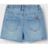 Korte Broeken - Denim - Regular Fit - High Waist - Gebleekte Lijnen - Five-pocket Design