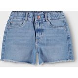 Korte Broeken - Denim - Regular Fit - High Waist - Gebleekte Lijnen - Five-pocket Design