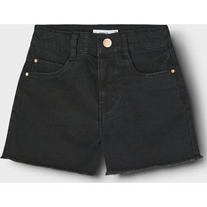 Denim - Korte Broek - Gebleekte Lijnen - High Waist - Regular Fit