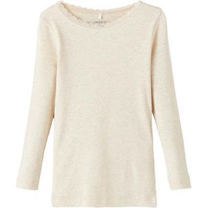 NAME IT MINI Ribgebreide Longsleeve NMFKAB Zand Melange