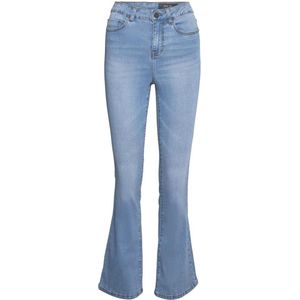 Noisy May - NMSALLIE HW FLARE JEAN - Jeans - Blauw - 75% Katoen