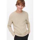 ONLY & SONS Mannelijke gebreide trui structuur, Zilvervoering., L